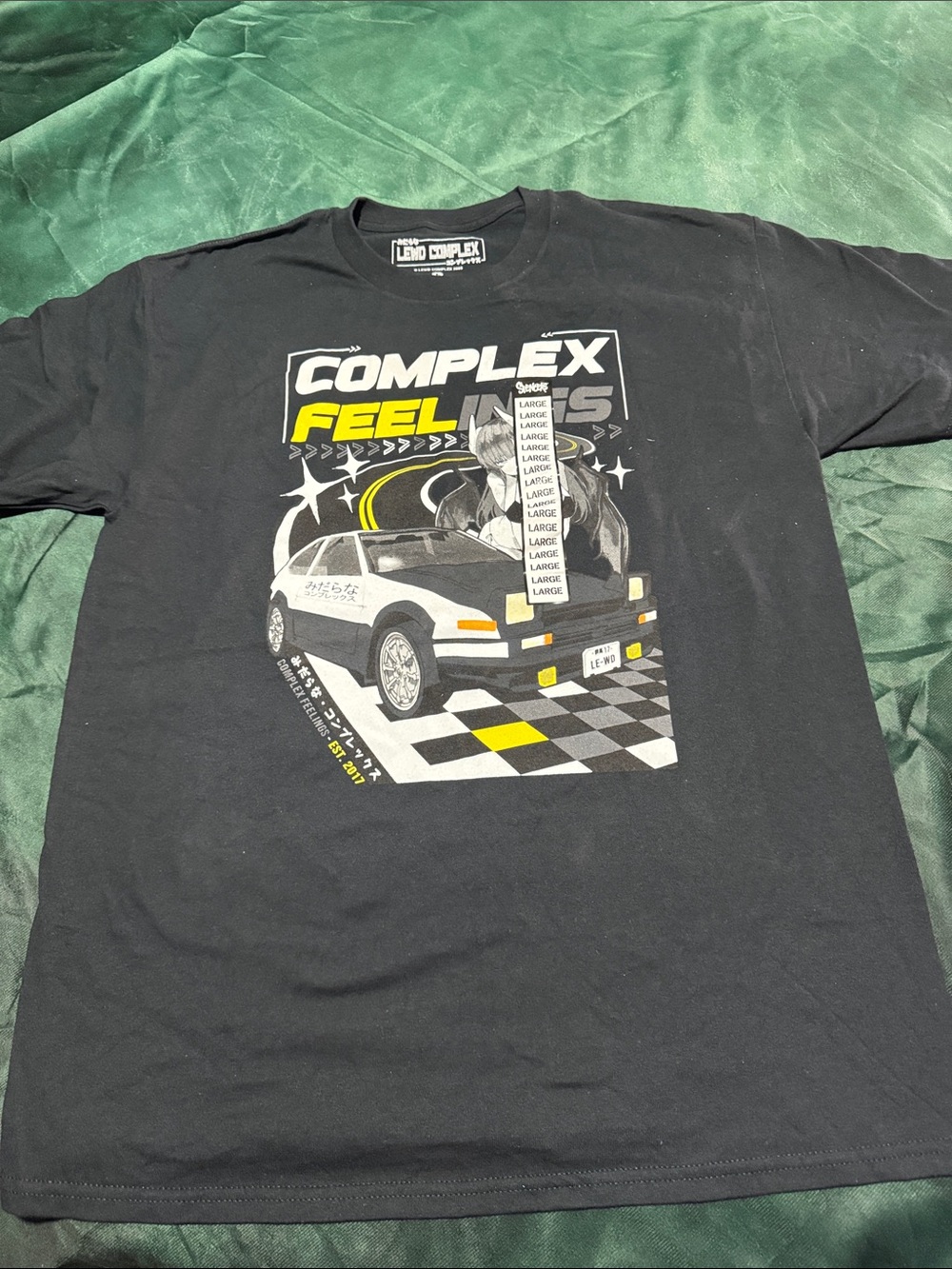 Complex Feelings Graphic Tee - Black with Yellow & White Accents